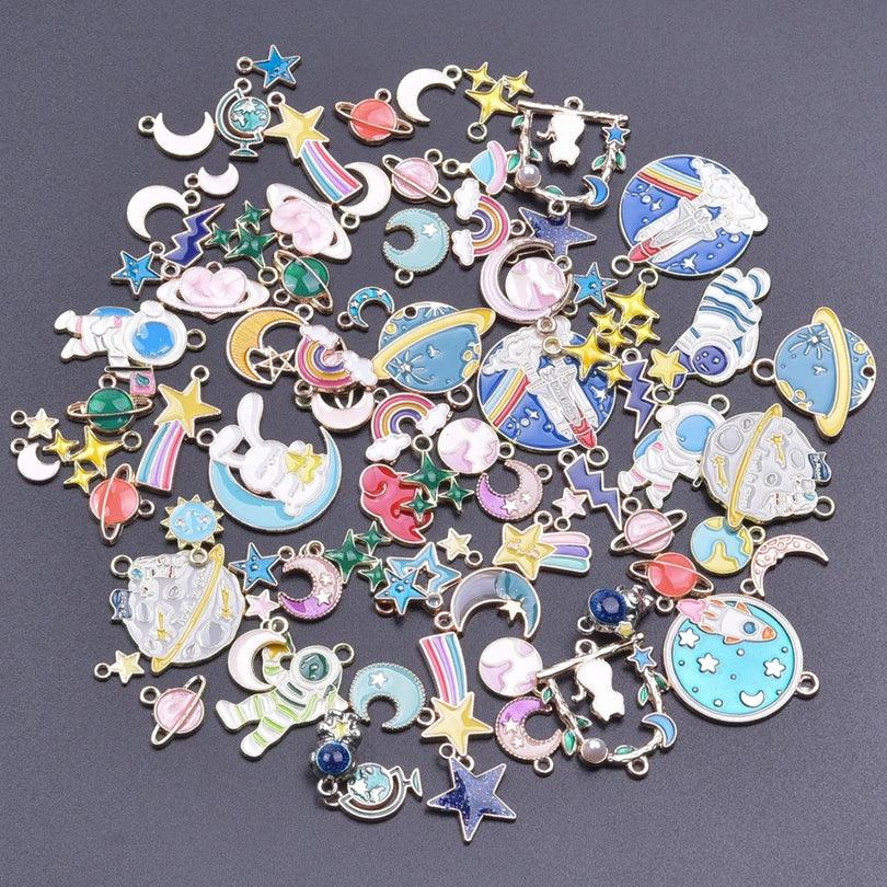 New Kawaii 10PCS/Lot Bulk Random Mix 4 Color Dripping Oil Alloy Pendant Enamel Charms For Jewelry Women DIY Handmade Accessories