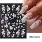 5D Belt Nail Sticker Summer Nail Art Decals Flowers White Daisy 3D Manicure Nail Gel Self Adhesive Stickers Designs Decorations