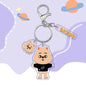 New Cute Acrylic Keychain Keyring - Cartoon Animal Character Keychains Anime Themed Carabiner Clips for Bags Xmas Gifts for Fans