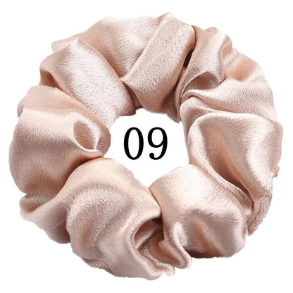 5/1pc Accessoires Women Girls Silky Satin Hair Scrunchies Solid Stretch Elastic Simple Elegant Rubber Band Ponytail Tie low cost