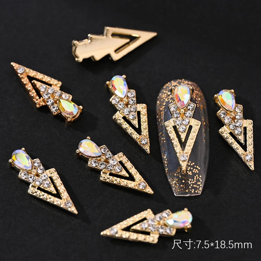 10/20Pcs Classic Full Glitter Rhinestones 3D Cross Nail Charms Luxury Alloy Nail Art Jewelry Manicure Accessories Nail Parts #JE