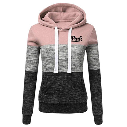 2024 Womens Tracksuit Printing Fashion Hoodied Sweatshirts Casual Outdoors Jogging Long Sleeve Pullover Lady Color Block Top