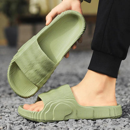 Soft Home Slippers Couple Summer Indoor Skid Proof Bathroom Slippers Sandals Hotel Solid Color Men Women Flip Flops Flat Shoes