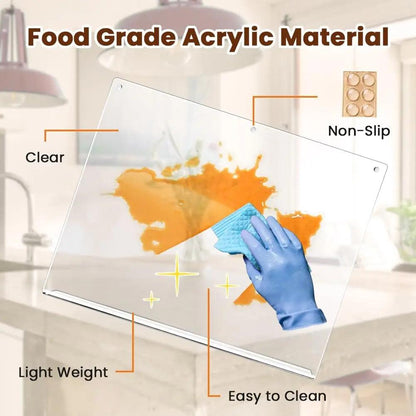 Acrylic Anti-slip Transparent Cutting Board with Lip for Kitchen Counter Countertop Protector Home Restaurant kitchen gadgets - HighGloss Shop