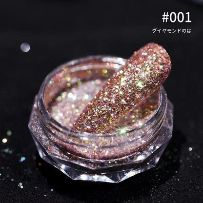 1Jar Silver/gold Holographic Nail Glitter Powder DIY Shiny Nail Glitter Dust Decoration UV Gel Nail Pigment Sequin Accessories 9