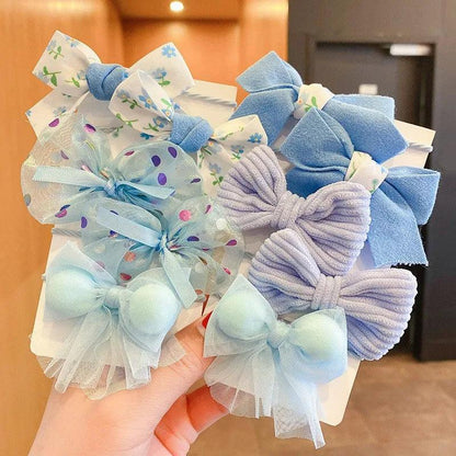 1Set Big Bow Flower Elastic Hairbands Children Girls Sweet Hair Ties Fashion Headbands Hair Accessories Rubber Band For Kid