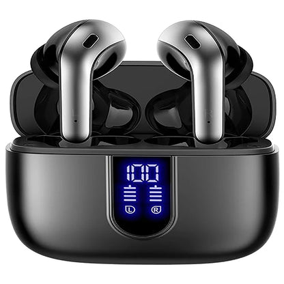 Wireless Earbuds Bluetooth Headphones, 40H Playtime Stereo IPX5 Waterproof Ear Buds, LED Power Display Cordless in-Ear Earphones