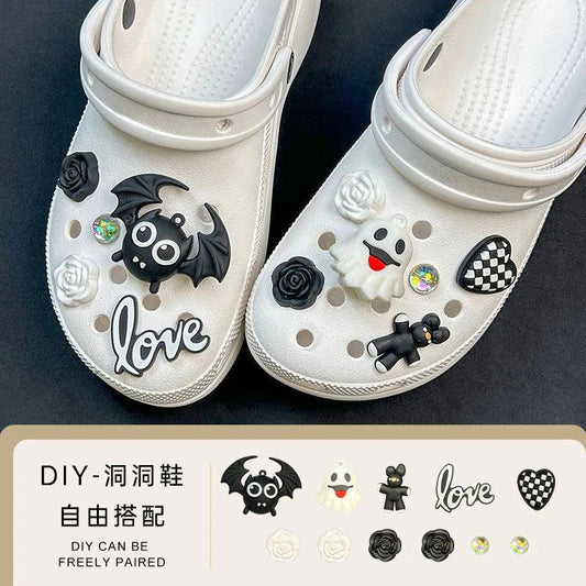 Whole Set Hot Sale DIY Hole Shoes Charms for Cute Cartoon Handmade Charms Designer Quality Garden Shoe Decoration Girl Gift