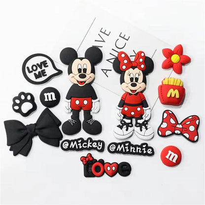 Miniso Cartoon Mickey Mouse Shoe Charms Fits For Clog Sandals Shoes Decoration Anime Decoration For Women Men Christmas