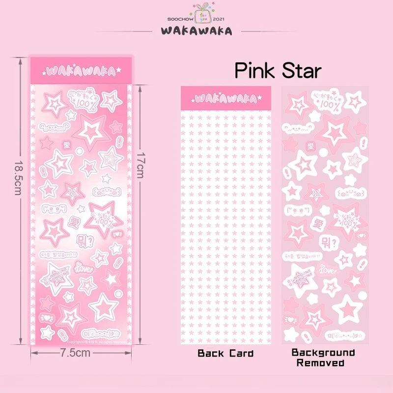 Korean Style Cute Journal stickers Hot KPOP Toploader Decoration Scrapbooking Material Kawaii Star Holographic Deco Seal