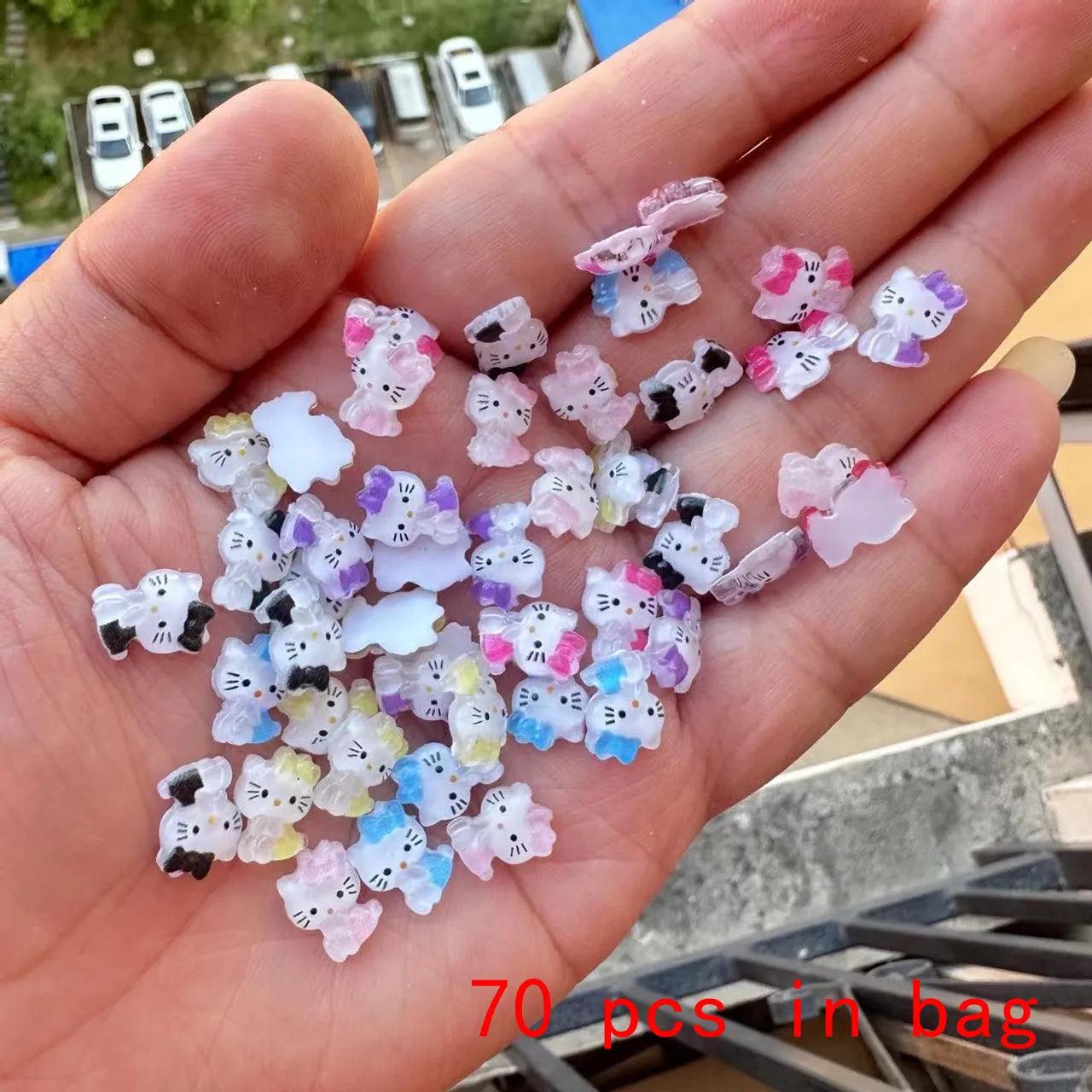 Sanrioed Hello Kitty DIY Nail Art Jewelry Decor Kawaii Kuromi Charms For Manicure DIY Nail Parts Rhinestone Toy Gift for Girls - HighGloss Shop