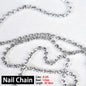 Nail Chain Rose Gold Silver Pixie Stone Beads Decorations Metal Steel Press on Nails Charms Art Jewelry Accessories Manicure