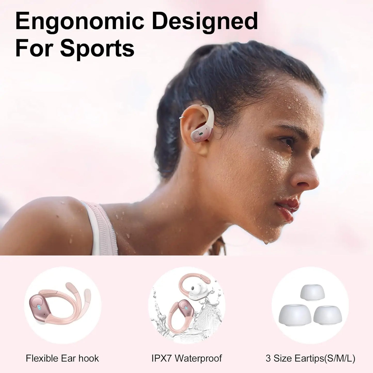 True Wireless Earbuds Bluetooth 5.3 Headphones , Stereo in-Ear Earphones Built-in Mic for iPhone Android Phone HD Call Ear Buds