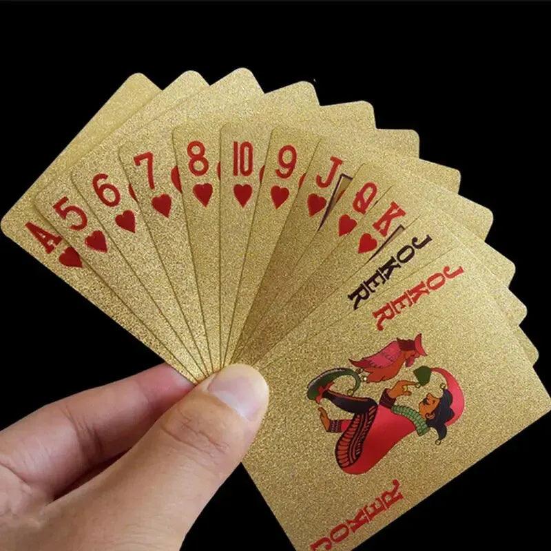 24K Gold Foil Playing Cards Deck - Perfect For Poker, Practical Jokes & Party Gifts Christmas Halloween Thanksgiving Gift - HighGloss Shop