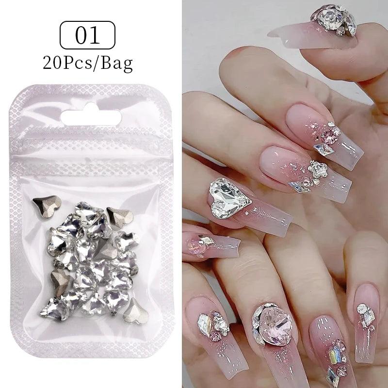 Aurora Irregular Crystal Rhinestones Nail Charm Mixed-Size Resin Flatback Jewelry Gems Stone Parts Manicure Nail Art Decorations