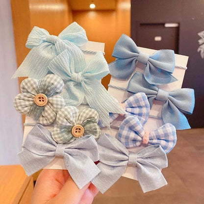 1Set Big Bow Flower Elastic Hairbands Children Girls Sweet Hair Ties Fashion Headbands Hair Accessories Rubber Band For Kid