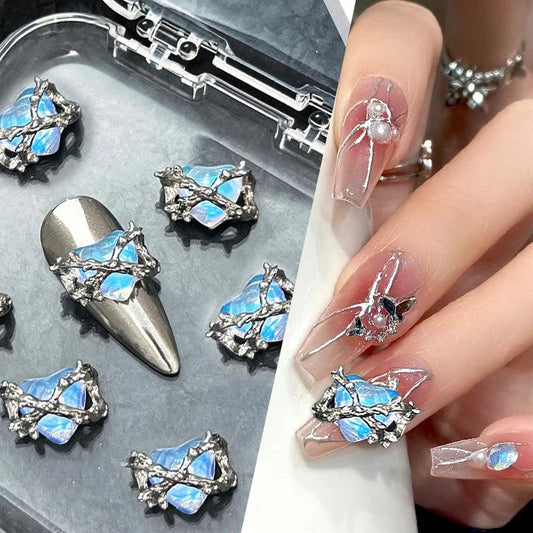 1Bag Manicure Material Heart Nail Decoration 3D Nail Rhinestone Crystal Heart Round Shape Gems Stones Nail Art Charm Accessories