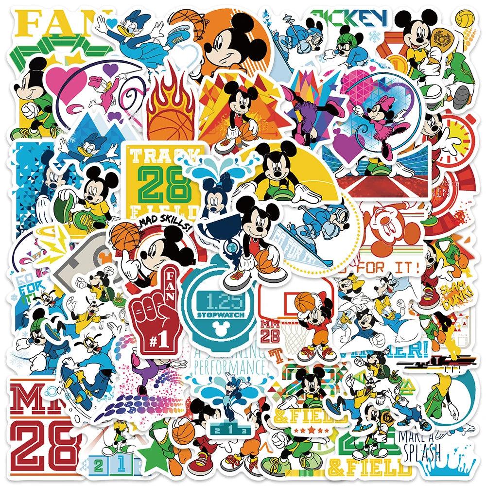 10/50/100pcs Disney Mix Cute Cartoon Micky Princess Stickers Graffiti Decal Laptop Luggage Skateboard Waterproof Sticker Kid Toy