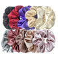 10/5pcs/lot Accessoires Women Girls Silky Satin Hair Scrunchies Solid Elastic Elegant Rubber Band Headwear Holder Scrunchy Black