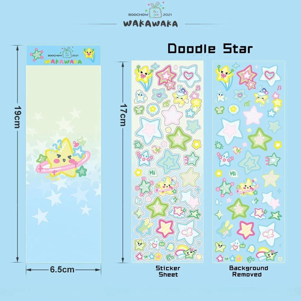 Korean Style Cute Journal stickers Hot KPOP Toploader Decoration Scrapbooking Material Kawaii Star Holographic Deco Seal