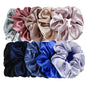 10/5pcs/lot Accessoires Women Girls Silky Satin Hair Scrunchies Solid Elastic Elegant Rubber Band Headwear Holder Scrunchy Black