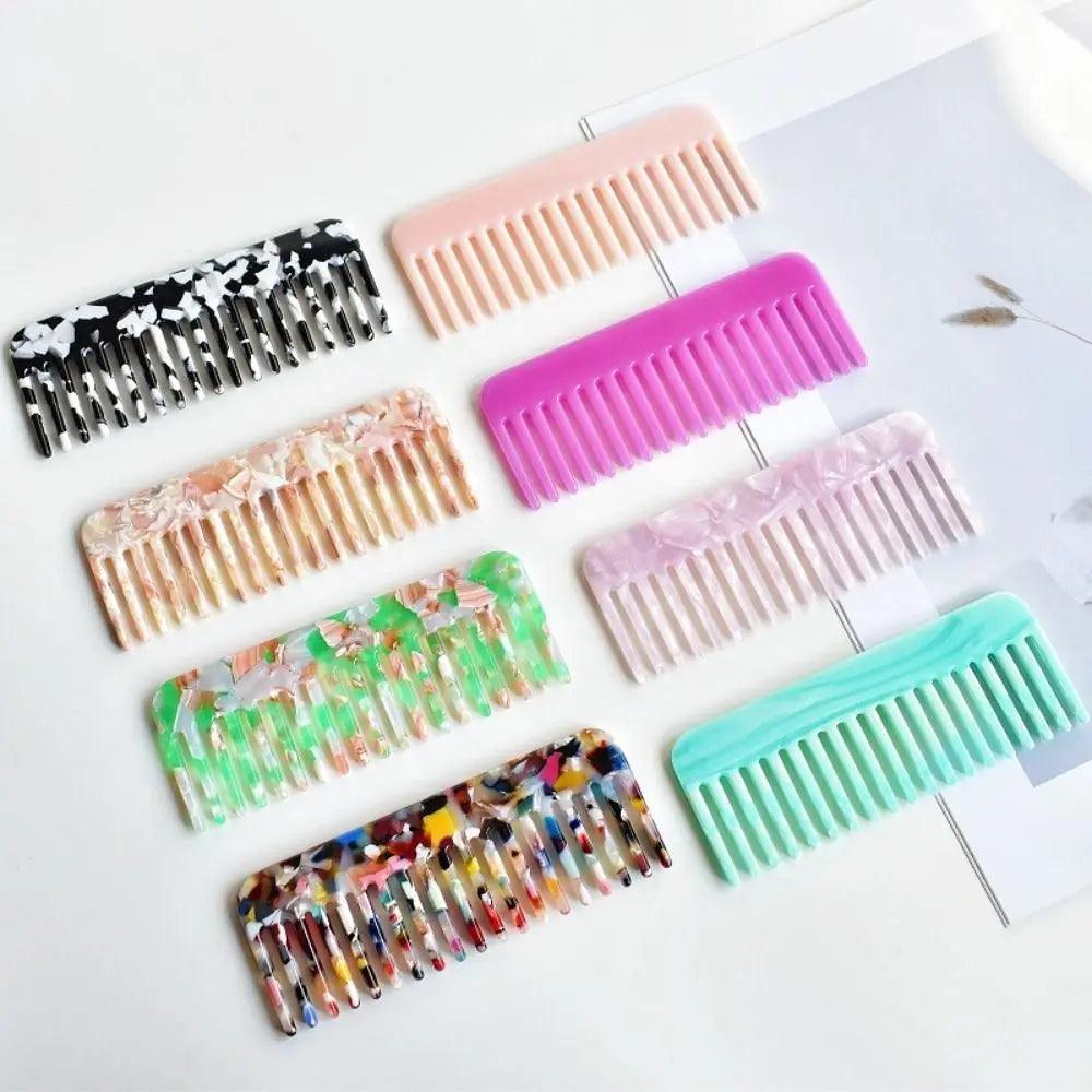 Wide Teeth Acetate Hair Combs Anti-static Massage Hair Brush Hairdressing Colorful Hairdress Salon Styling Traveling Accessories