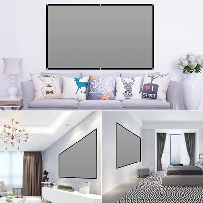 VEIDADZ Projector Screen Metal Grey Anti-Light 60-133 inch 30° Viewing Angle 16:9 Portable Reflective Screen Home Theatre Indoor