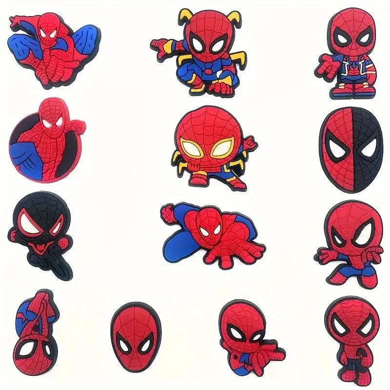 Miniso Spider-Man Shoe Charms Set For Clog Sandals Cute Sports Style Pvc Drip Molding Hole Shoes Accessories Party Gifts