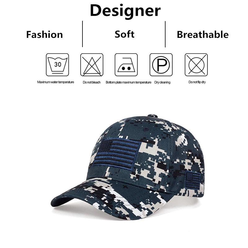 Unisex Army Flag Of The United States Embroidery Baseball Caps Spring and Autumn Outdoor Adjustable Casual Hats Sunscreen Hat