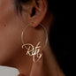 Custom Name 70MM Big Hoop Earrings For Women Girl Jewelry Personalized Stainless Steel Nameplate Big Earrings Hot Girl Gifts