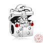 925 Silver Christmas Tree Socks Hat Santa Claus Elk Deer Snowflake Winter Beads Fit Pandora Charm Bracelet Christmas DIY Jewelry