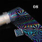 Aurora Chrome Nail Foil Mirror Effect Nail Pigment Irridescent Glitter Heart Marble Foil Sticker Decoration Manicure Wraps