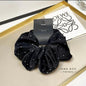 2023 Women Fashion Silk Scrunchie With Rhinestones Elastic Satin Hair Band Girls Big Hair Tie Balck Crunchy For Hair Accessories