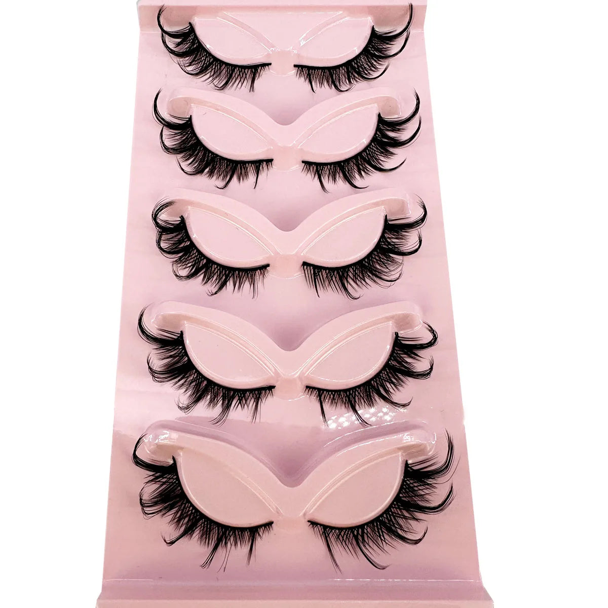 New Cat Eye Lashes Mink Eyelashes 3D Curl Winged Natural Realistic Messy End Eye Elongated Thick False Eyelashes Soft Fake Lashe