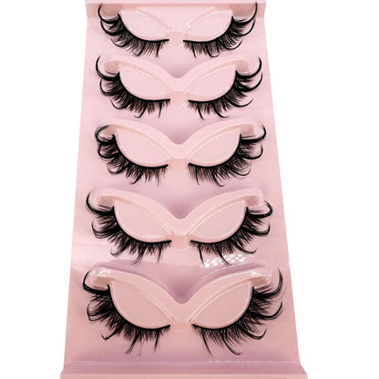 New Cat Eye Lashes Mink Eyelashes 3D Curl Winged Natural Realistic Messy End Eye Elongated Thick False Eyelashes Soft Fake Lashe