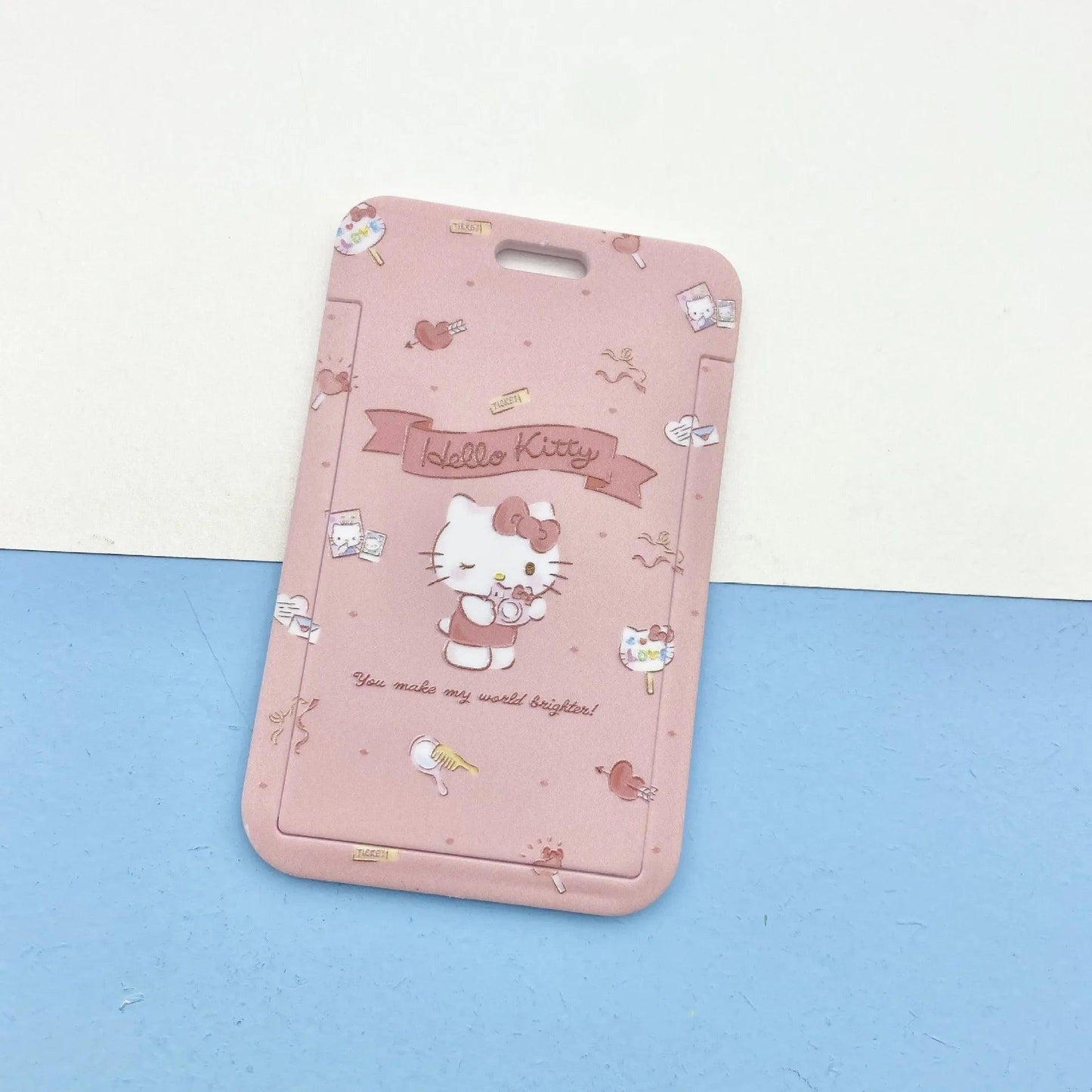 Kawaii Sanrio Cinnamoroll My Melody Anime Keychain Pendant Purin Dog Cat Cute Card Holder Plastic Lanyard Card Holders for Girl