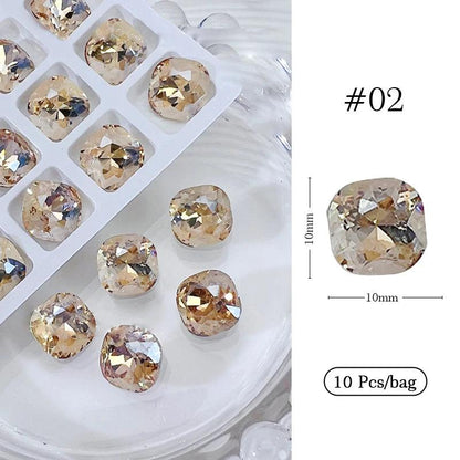 1Bag 3D Heart Nail Rhinestones Water ripple flat bottom love Charms Crystal Nail Art Decorations Gem Kawaii Resin Nails Gems