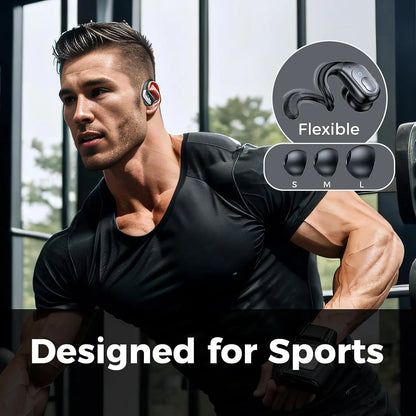 New BX31 Bluetooth 5.3 Earphones True Wireless Headphones with Mic Noise Reduction Earhooks Waterproof Headset for Sports Gaming