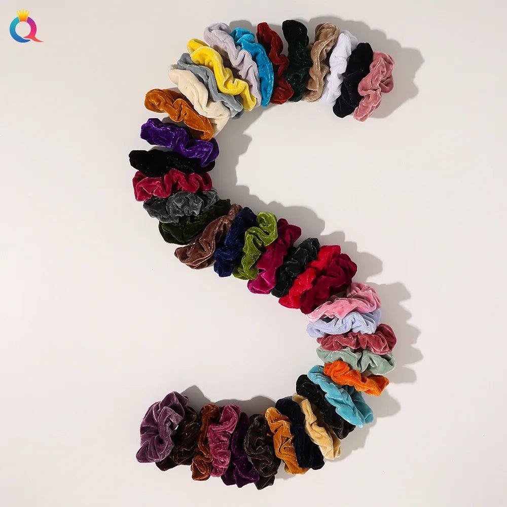 Winter Warm Soft Hair Scrunchies for Women Girls Cute Velvet Elastic Hair Band Multicolor Rubber Band Hair Loop Hair Accessories