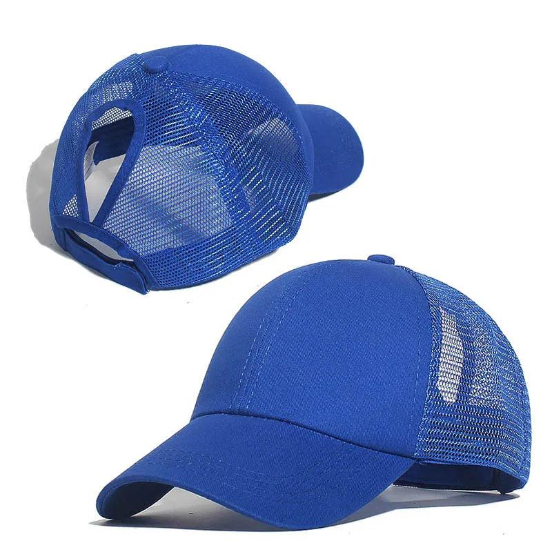 Ponytail Baseball Cap Summer Women  Adjustable Simple Fashionable Solid Colors Messy Hat Casual Cotton Girl Snapback Mesh Cap