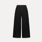 Elegant Solid Pants Sets 2 Pieces For Women O-neck Puff Sleeve Pleated Tops Wide Leg Trousers 2024 Autumn Lady Casual Outfit New