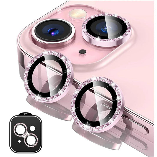 Glitter Camera Lens Protector Cover for iPhone 16 15 Pro Max 13 11 Pro 14 15 Plus 12 Mini Tempered Glass Protection Accessories