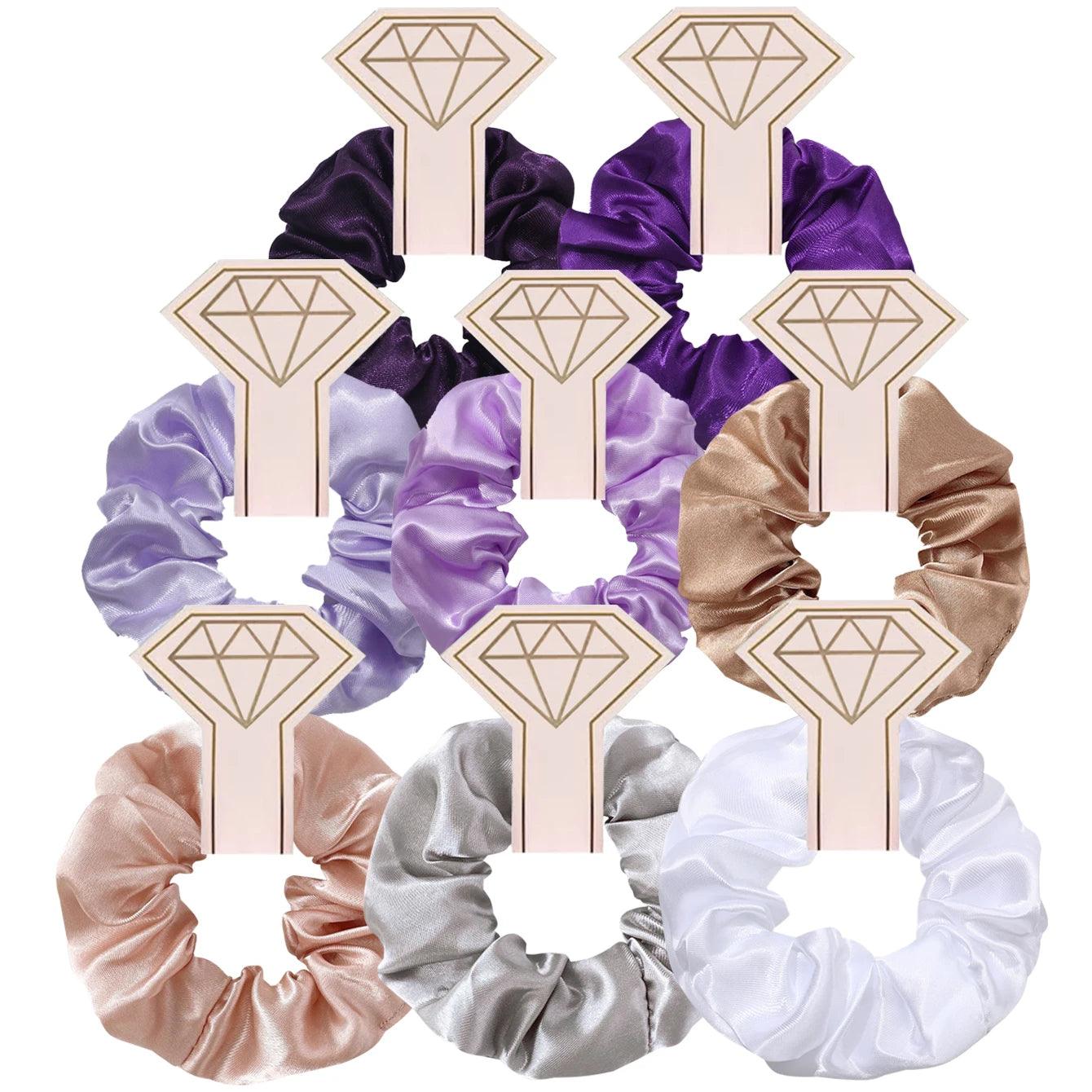 mitation Silk Satin Hiar Bands Bridesmaid Proposal Gifts Satin Hair Ties Hair Scrunchies Bachelorette Party Favors for Wedding