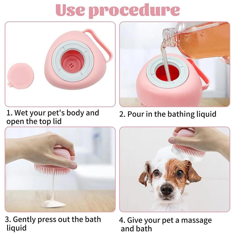 Pet Bath Brush Bathroom Soft Silicone Massage Comb Soft Safety Dog Cat Shampoo Brush Hair Fur Grooming Cleaning Accessories