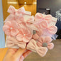 1Set Big Bow Flower Elastic Hairbands Children Girls Sweet Hair Ties Fashion Headbands Hair Accessories Rubber Band For Kid