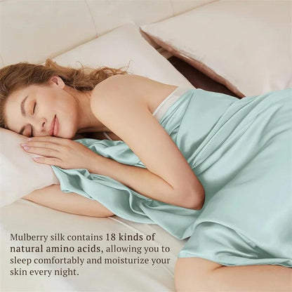 100% Mulberry Silk Flat Bed Sheet for Double Bed Single Queen King Solid Color Top Sheets for Beds Luxurious Smooth Bed Cover