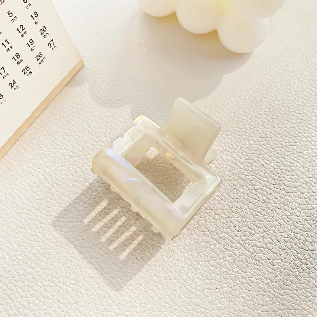 Muweordy Fashion Acetate Hollow Square Hair Claws Crab Hair Clips Marble Print Ponytail Shark Clip Barrettes Hair Accessories