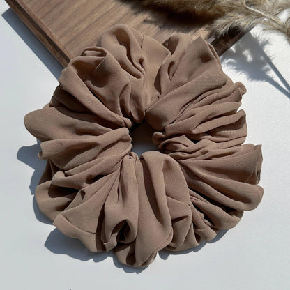 Big Size Chiffon Scrunchies For Muslim Women Custom Elastic Volumizing Oversized Neat stitching Malaysian Bunch Hair Tie