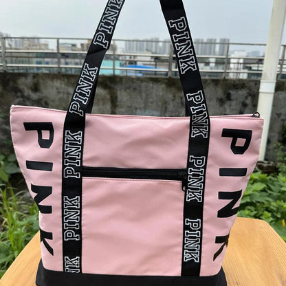 Literary Nylon Tote Bag For Women Large Capacity Shoulder Bag Fashion Letter Strap Handbags Large Capacity Tote Bag