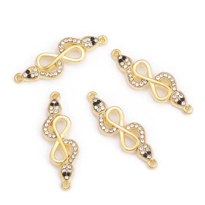 10Pcs Zircon Gold Colour Luxury Snake Necklaces for Women Vintage Punk Snake Pendant  Jewelry Making DIY Accessories Material